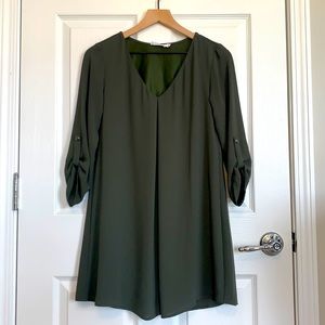 Lush Karly Shift Dress, Size XS, Olive Green